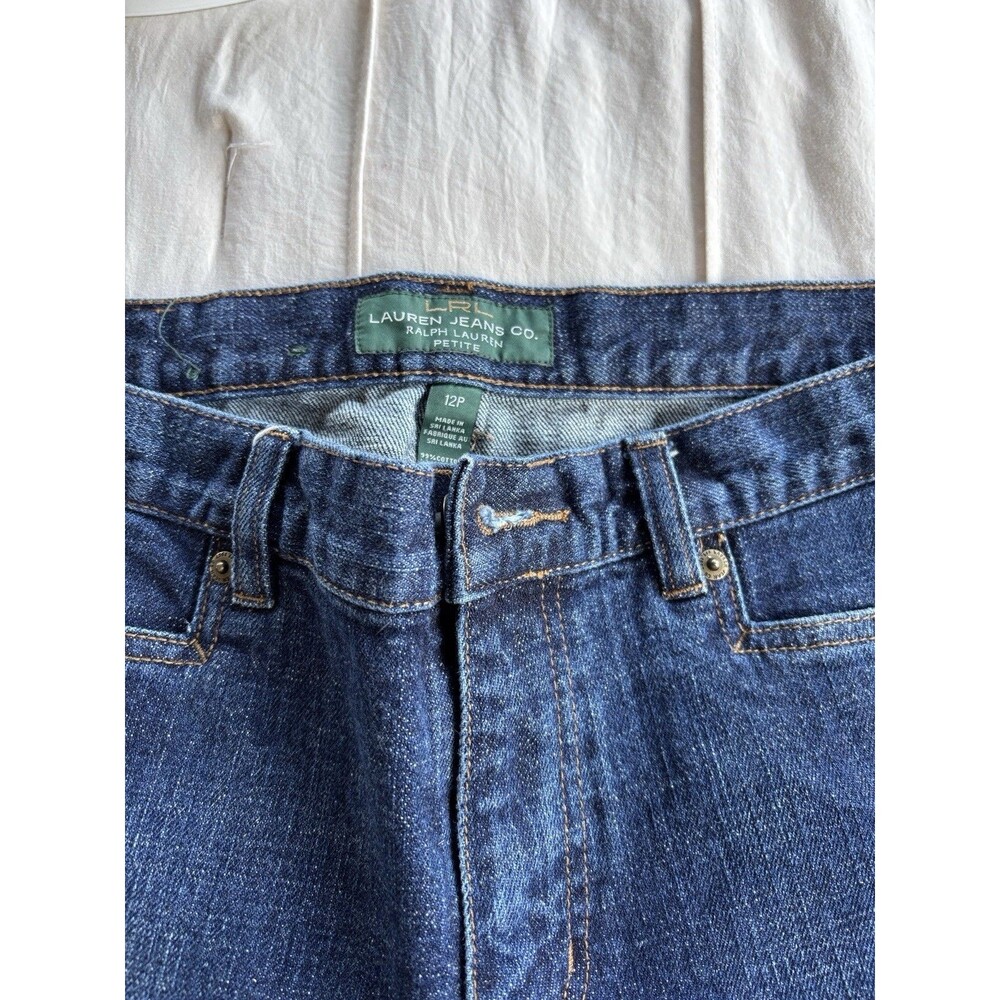 Lauren Jeans Co. Women's Petite Size 12P High Rise Dark Green Jeans. Capris